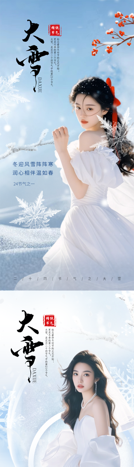 源文件下载【高级美业医美小雪大雪节气海报】编号：82860027669485001