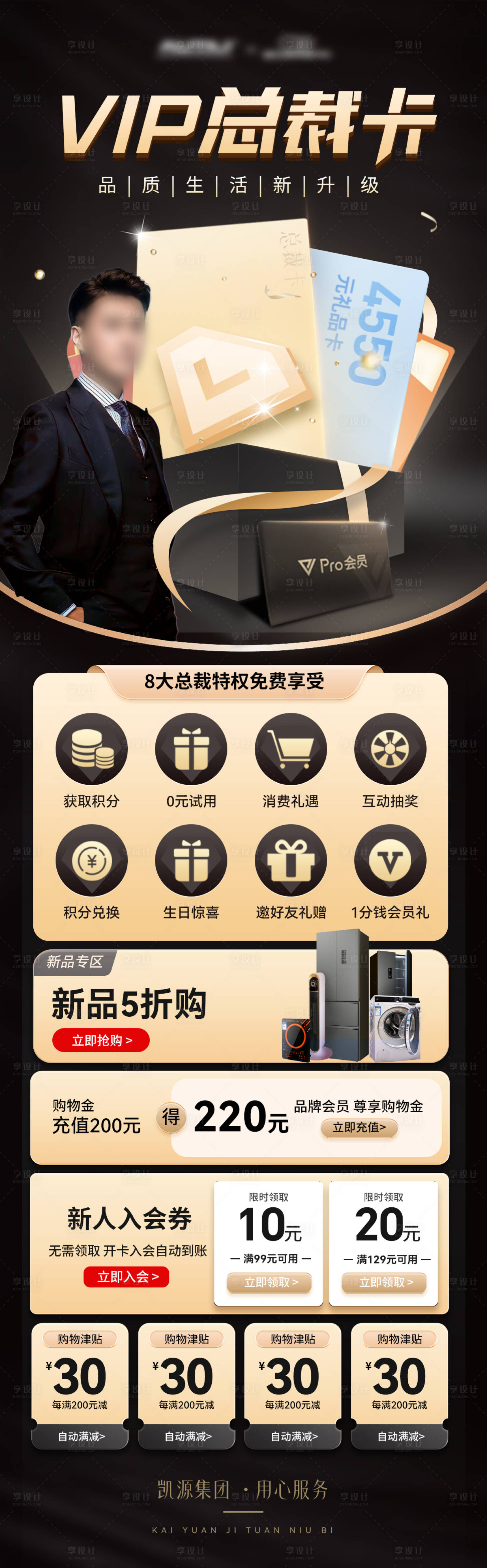 源文件下載【享設計】搜索編號：24850027945918286【vip總裁權益會員特權卡升級海報 】