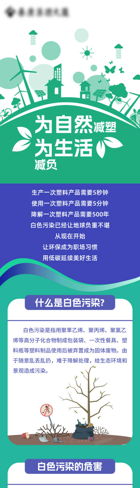 源文件下载【垃圾分类白色污染环保长图】编号：19040027657748048