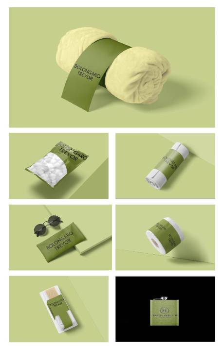 酒店洗护用品样机贴图设计