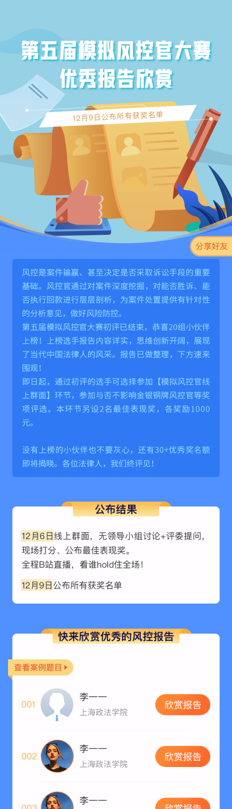 源文件下载【享设计】搜索编号：14740028169437084【风控大赛海报公布结果长图海报】