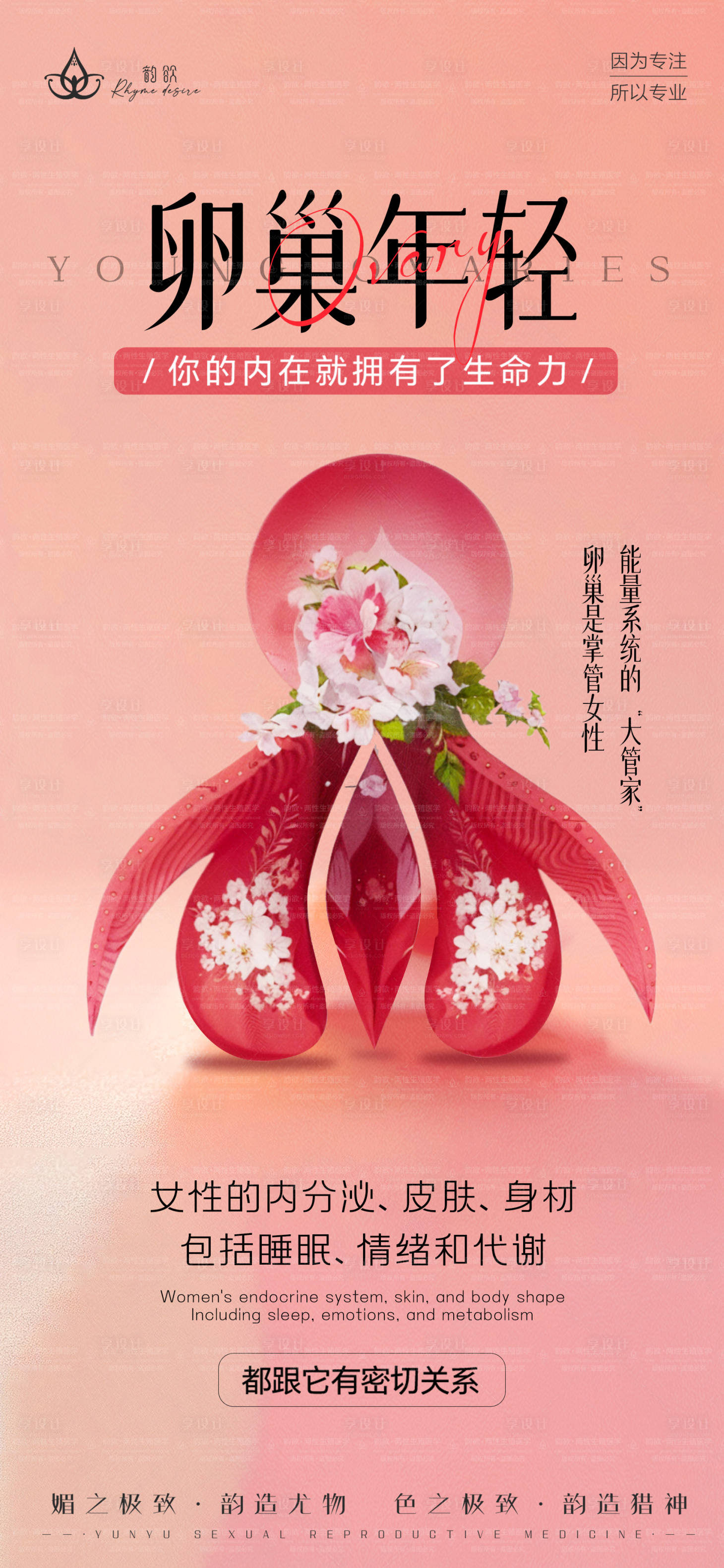 源文件下載【享設計】搜索編號：41220027698917056【女性卵巢年輕抗衰海報】