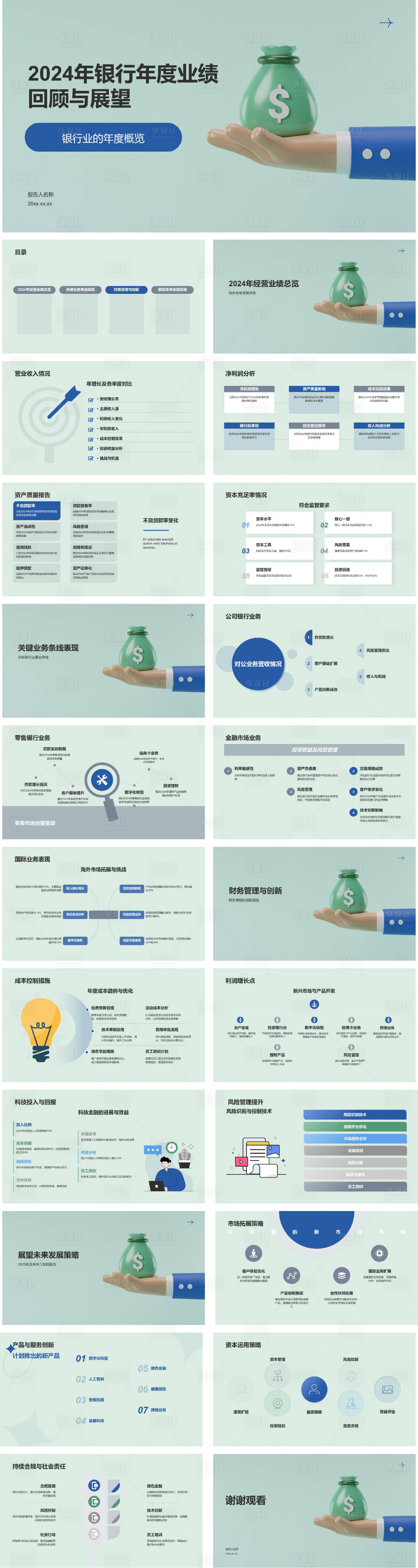 源文件下载【2024年银行年度总结业绩PPT】编号：82580027704604985