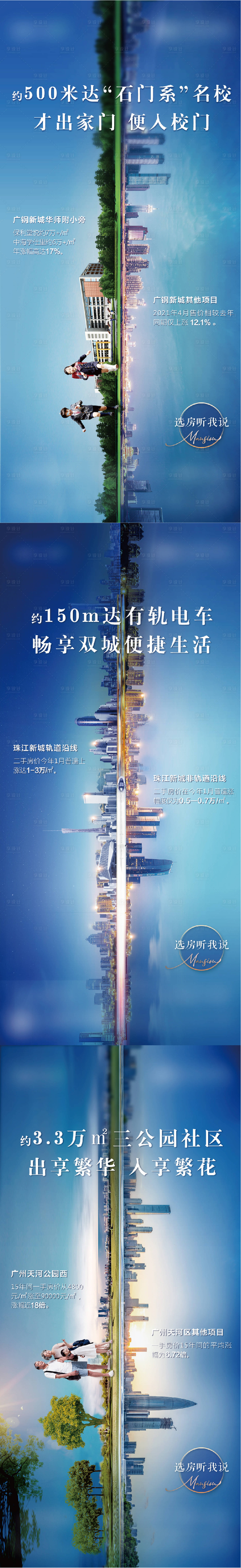 源文件下载【享设计】搜索编号：93120027624877061【房地产江景实景对比系列海报 】