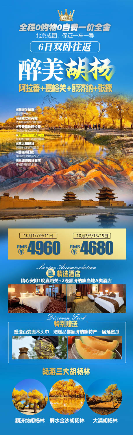源文件下载【金秋额济纳胡杨林旅游海报】编号：79410027792598018