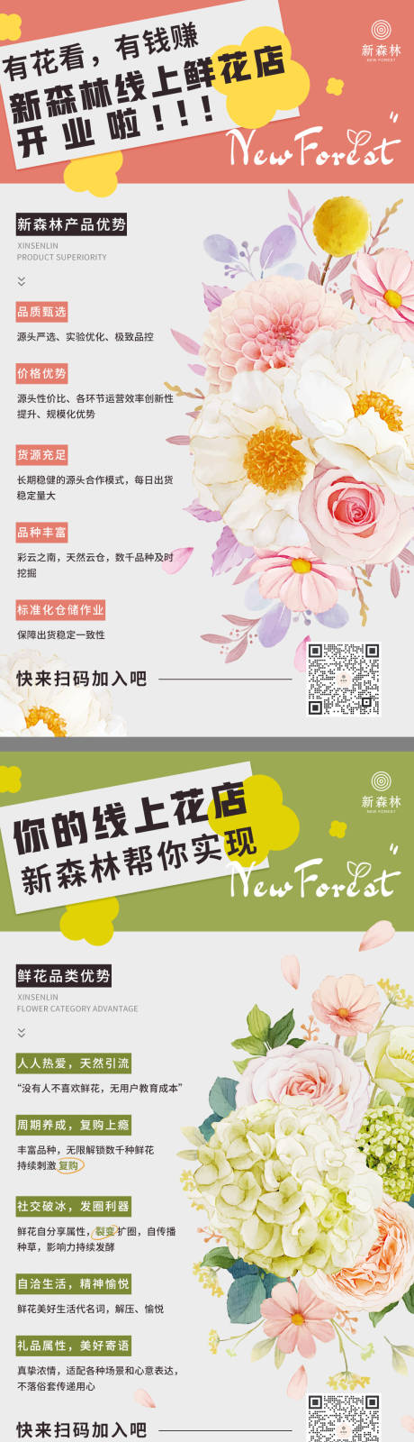 源文件下载【花店开业宣传系列海报】编号：22090027684111845