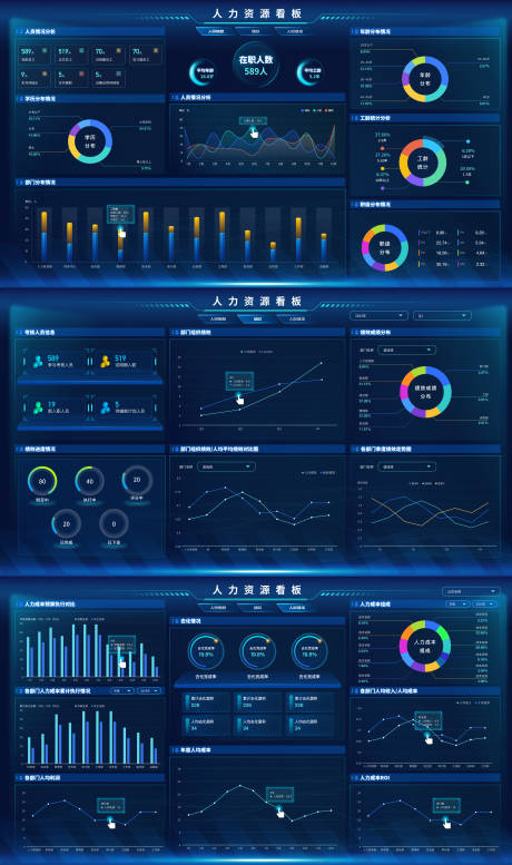 源文件下载【可视化大屏人力资源看板】编号：78910028064205992