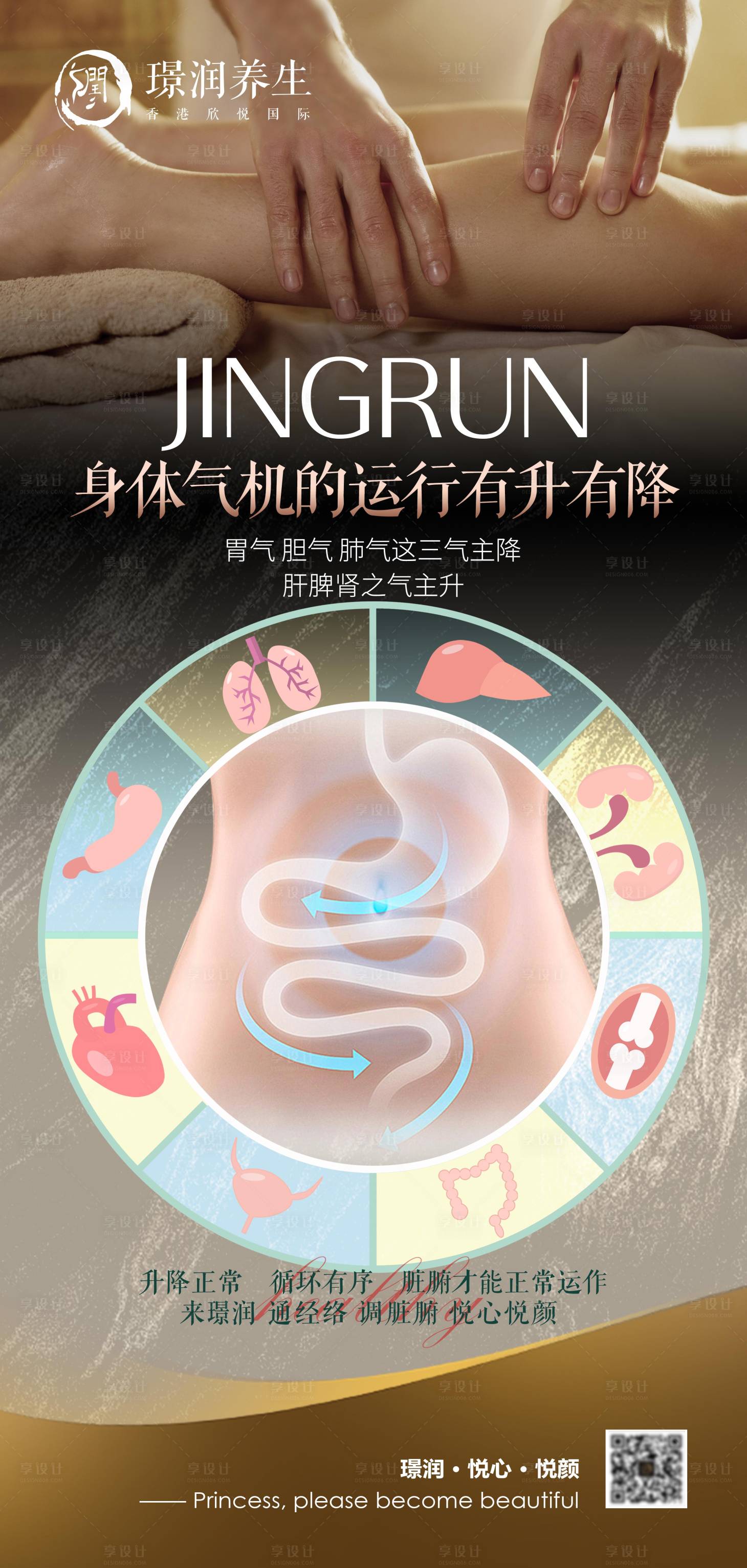 源文件下載【享設計】搜索編號：79730027782721050【美業按摩經絡養生臟腑海報】
