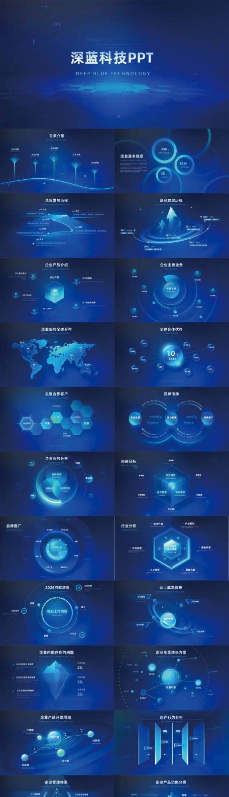 源文件下载【蓝色科技感工作汇报分析PPT】编号：72770027679836393