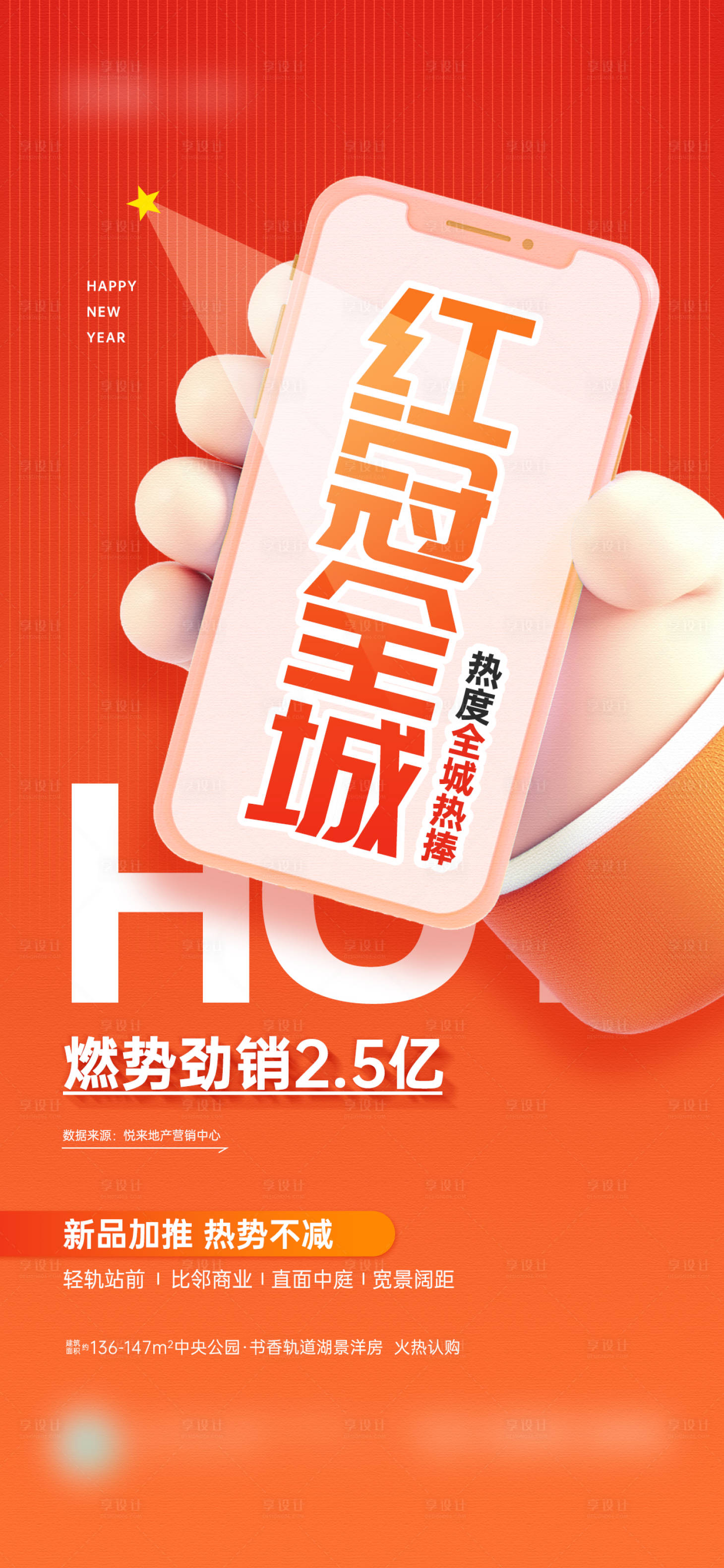 源文件下载【享设计】搜索编号：90840027965027460【地产返乡置业红盘热销宣传海报】