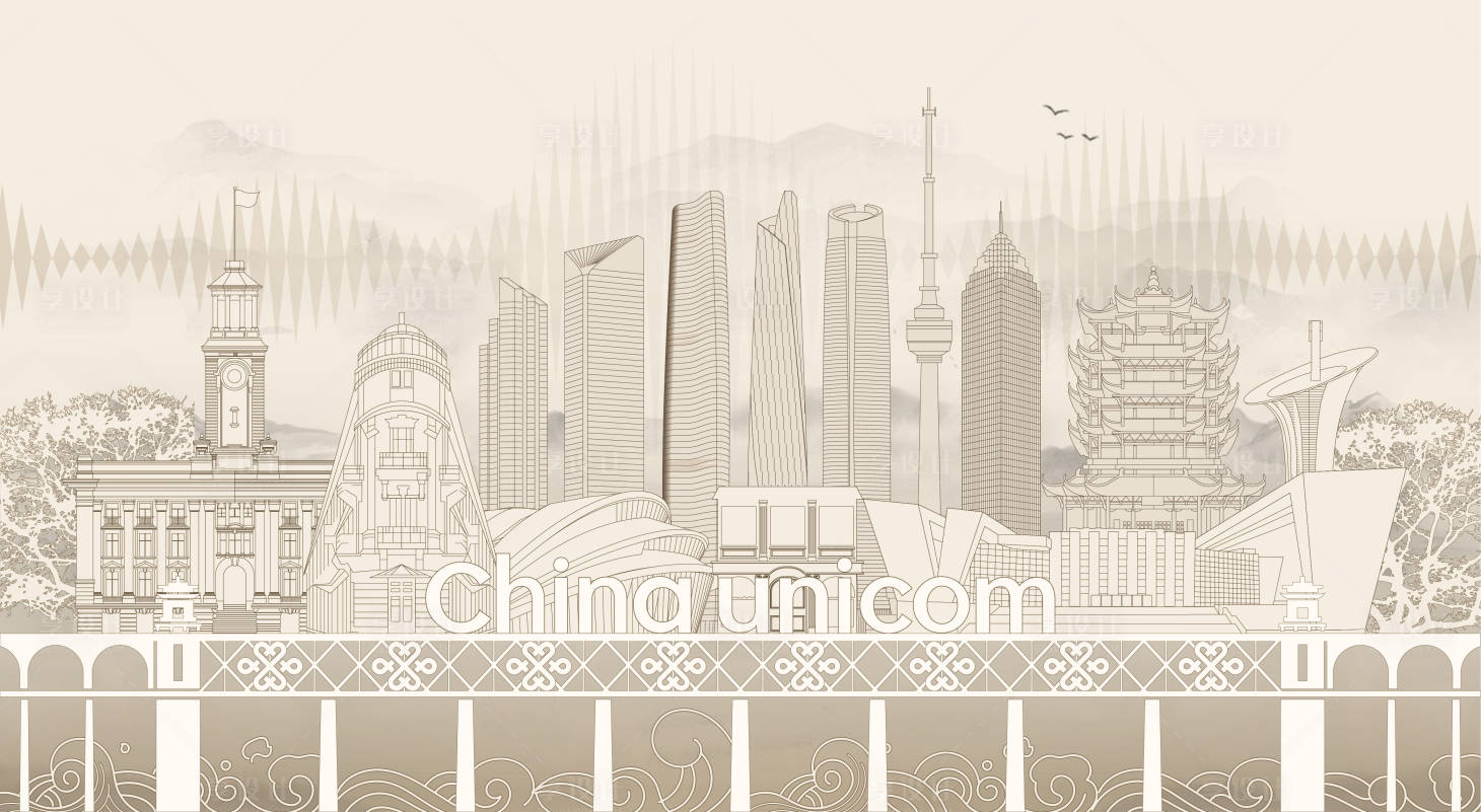 源文件下载【武汉城市地标剪影背景墙】编号：18700027749966830