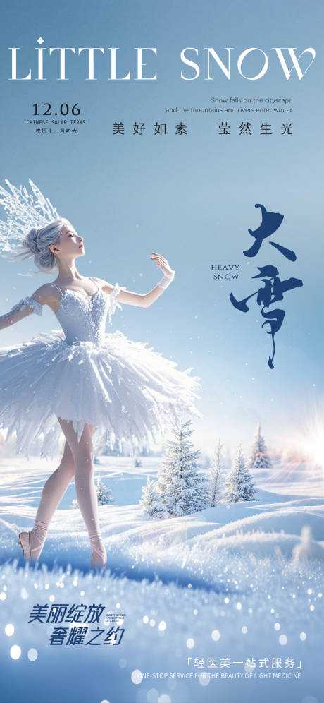 源文件下载【医美大雪节气移动端海报】编号：85530027658633870