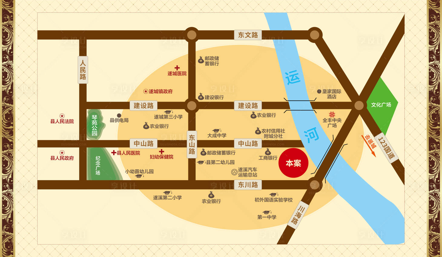源文件下載【享設計】搜索編號：72110028131541042【地產區位圖】