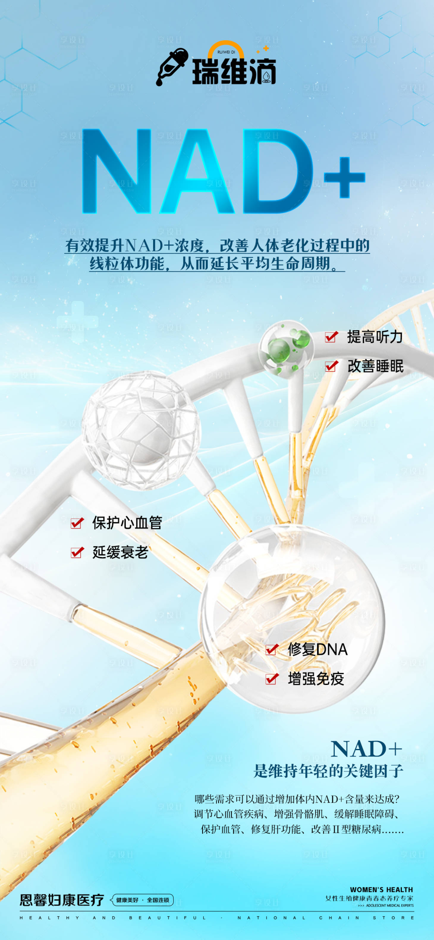 源文件下载【享设计】搜索编号：66760027741516573【NAD+是维持年轻关键因子】