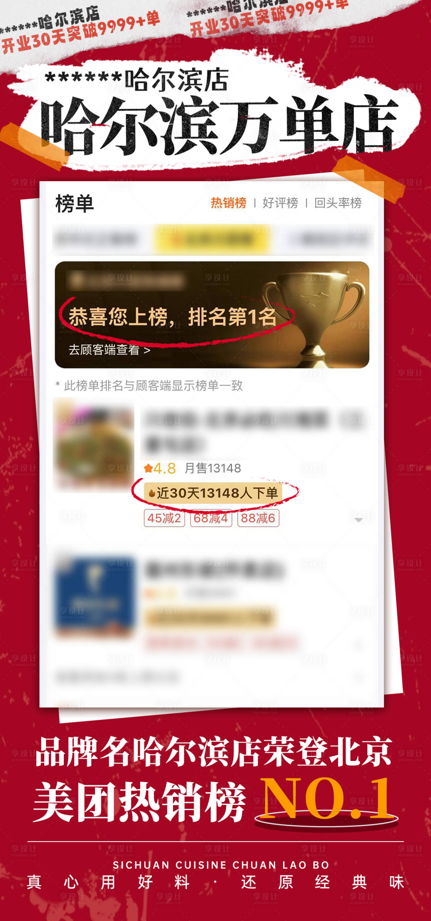 源文件下载【享设计】搜索编号：28880027643516046【美团热门万单喜报海报】