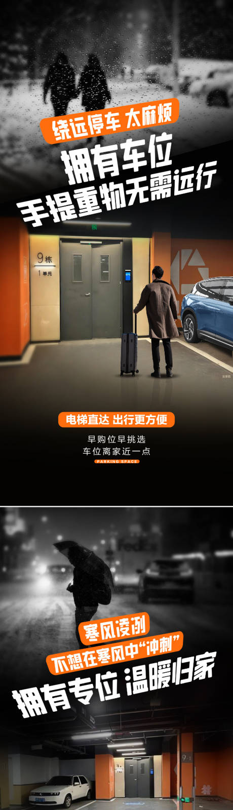 源文件下载【享设计】搜索编号：71690027747712862【车位痛点对比海报】
