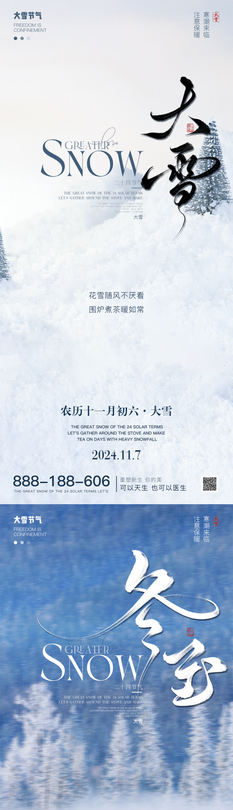 源文件下载【医美大雪冬至节气海报  】编号：52910027639324137