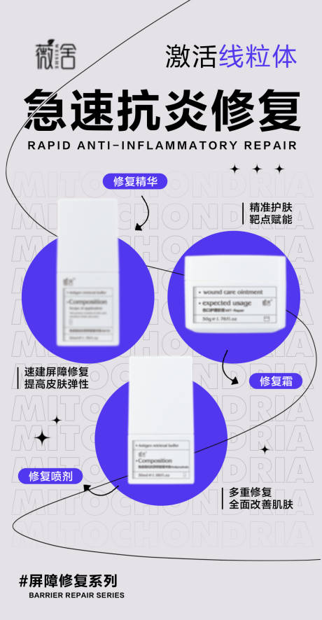 医美护肤急速抗炎修复家居组合海报