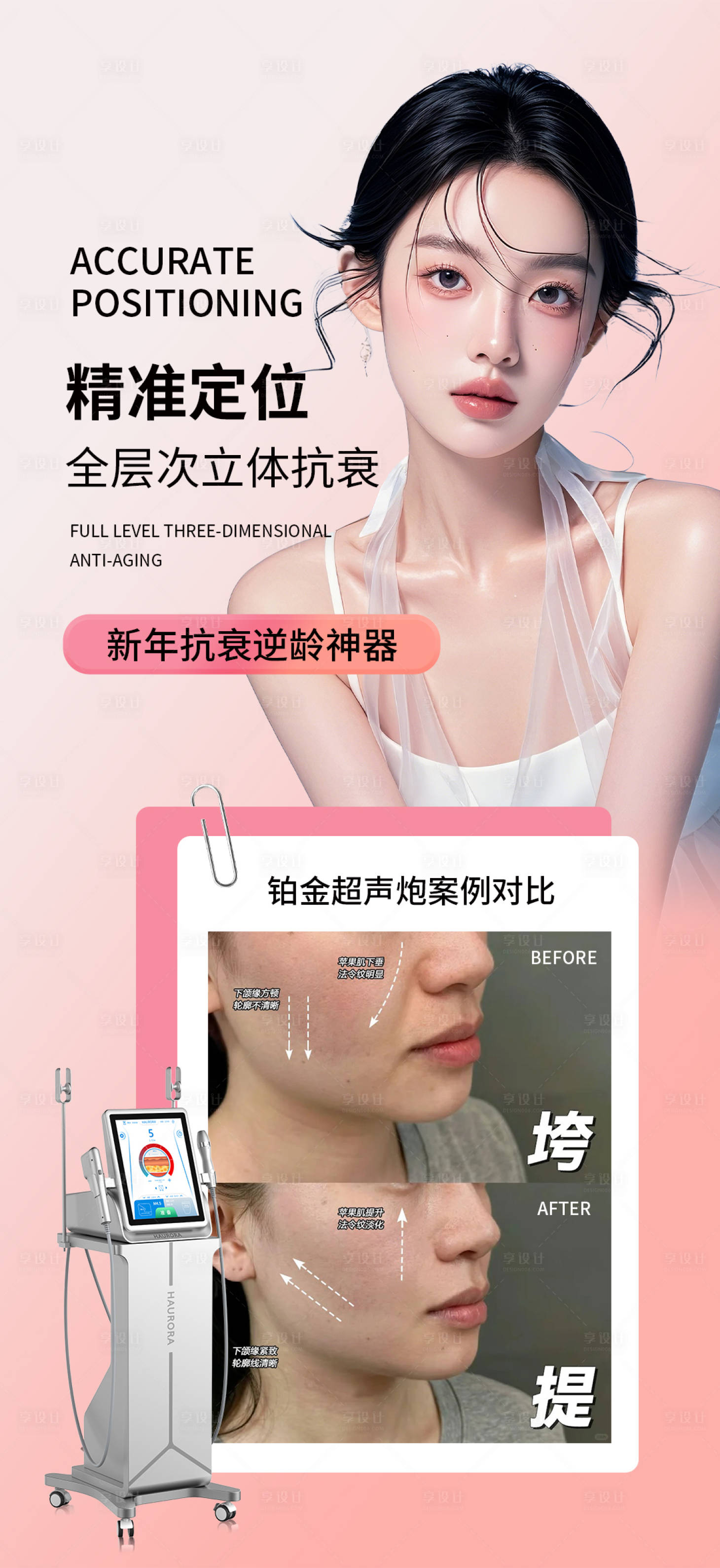 源文件下载【享设计】搜索编号：51040027992758657【超声炮抗衰案例海报】