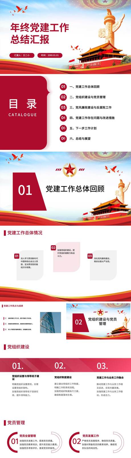 年终党建工作总结汇报ppt