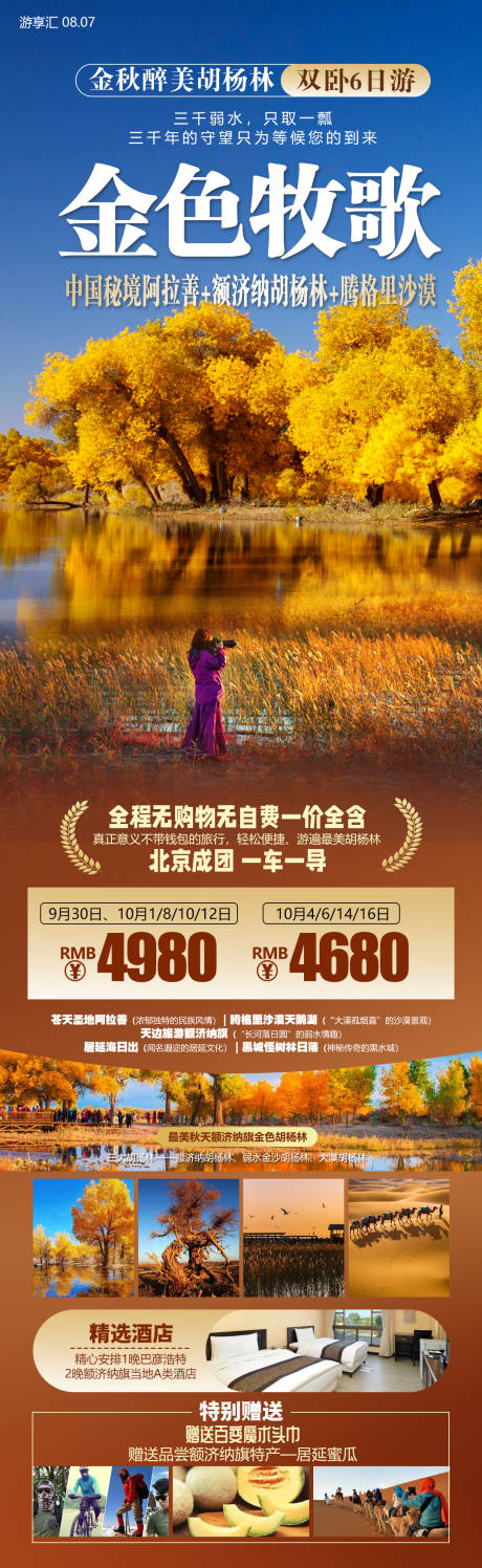 源文件下载【金秋额济纳胡杨林旅游海报】编号：81150027792561262