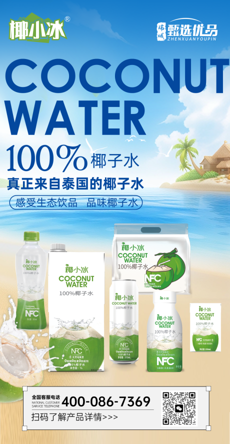 椰汁饮品会议海报