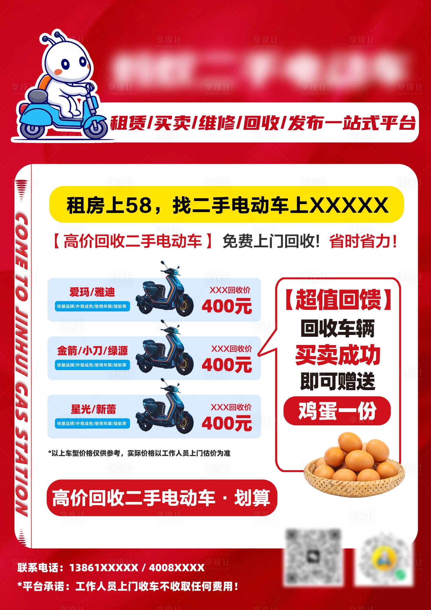 源文件下載【享設計】搜索編號：99840027609277116【二手電動車宣傳海報展板】