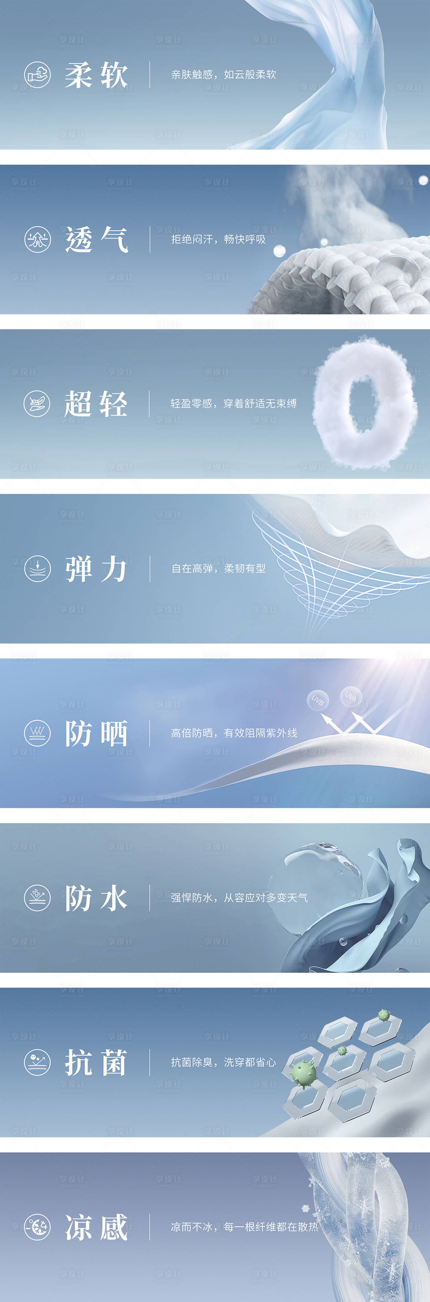 源文件下载【享设计】搜索编号：30980027794933132【服装产品功能卖点海报】