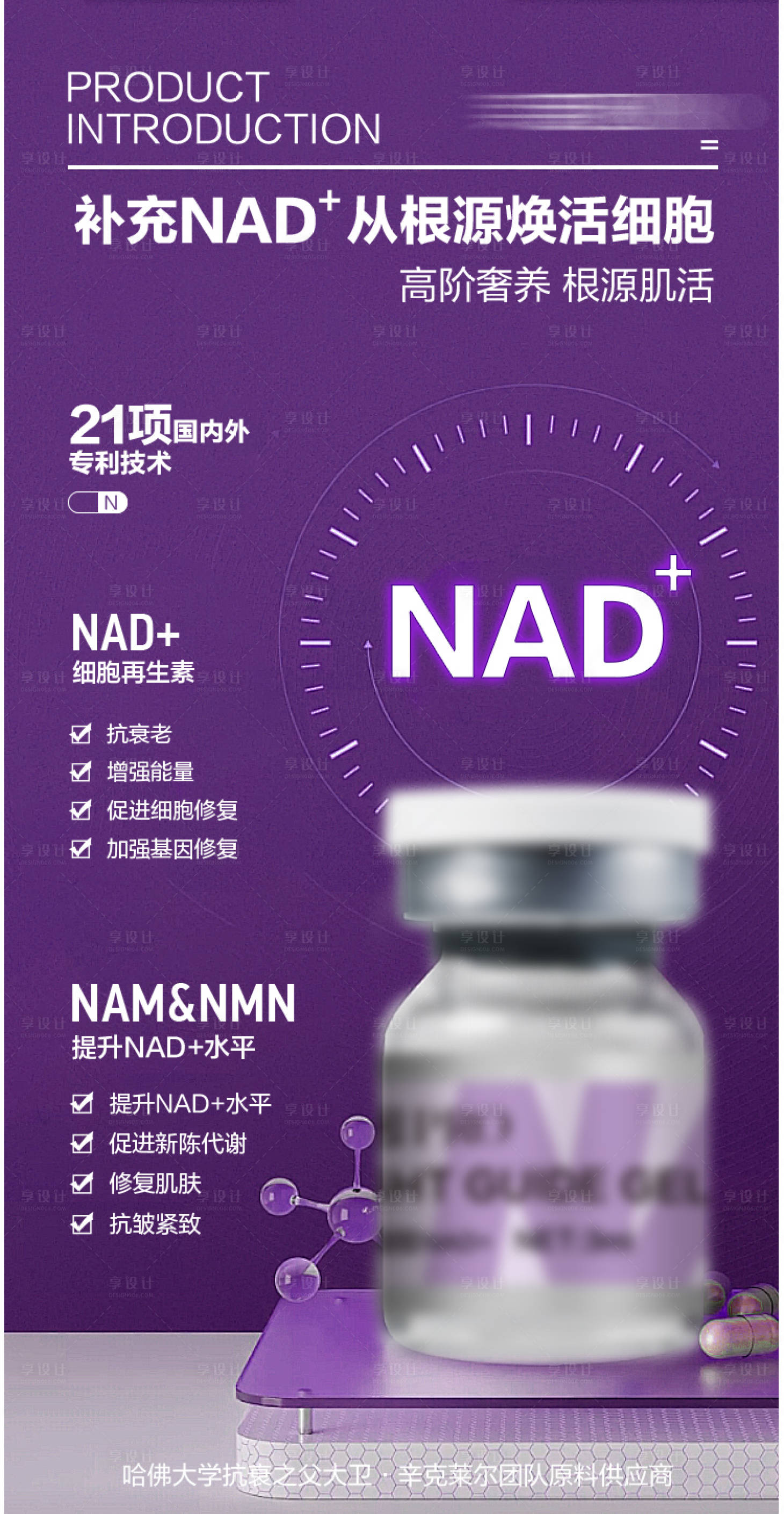 源文件下载【享设计】搜索编号：18320027816991822【医美NAD护肤功效宣传海报】