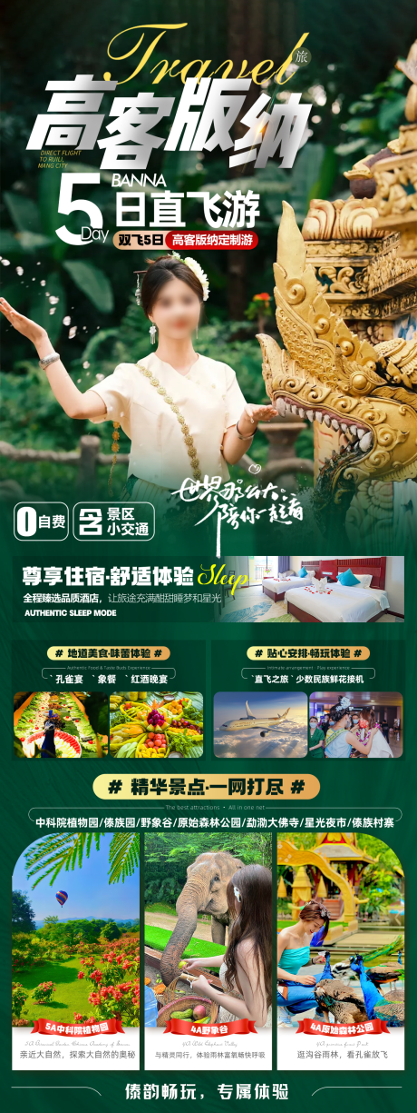 源文件下载【享设计】搜索编号：67970028038896238【高客版纳旅游海报】