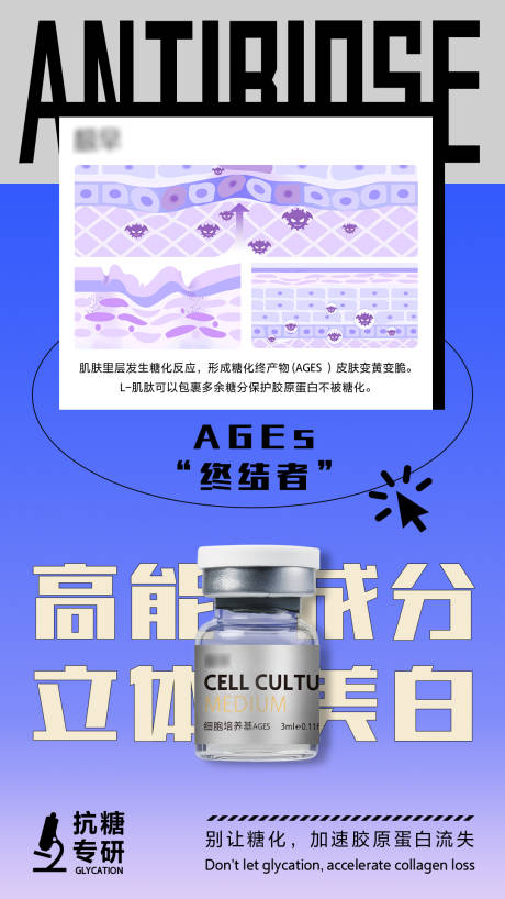 高能成分立体美白海报