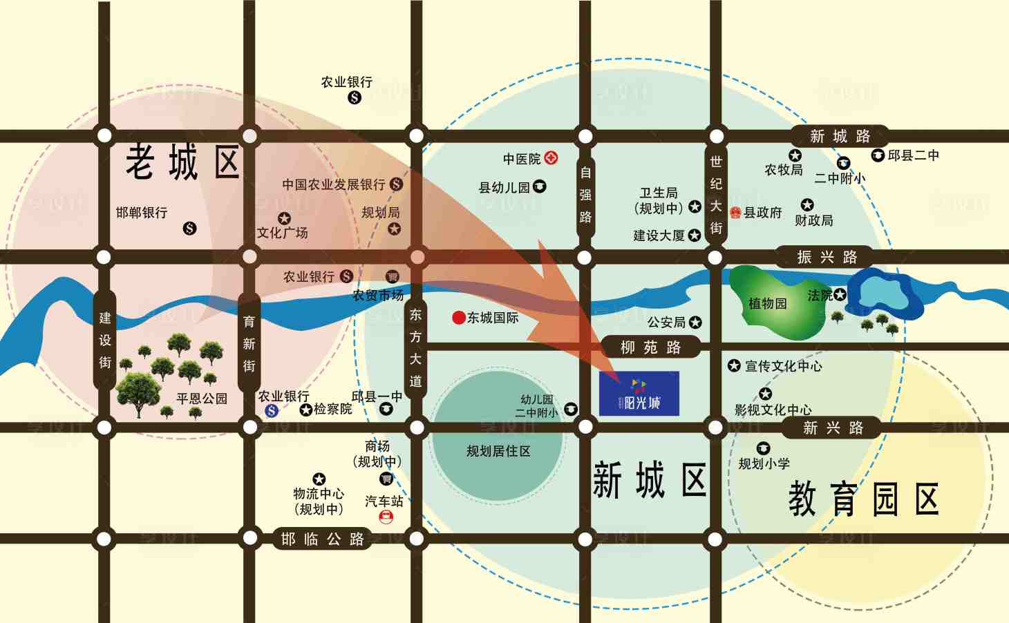 源文件下载【享设计】搜索编号：16040028253906073【区位图设计】