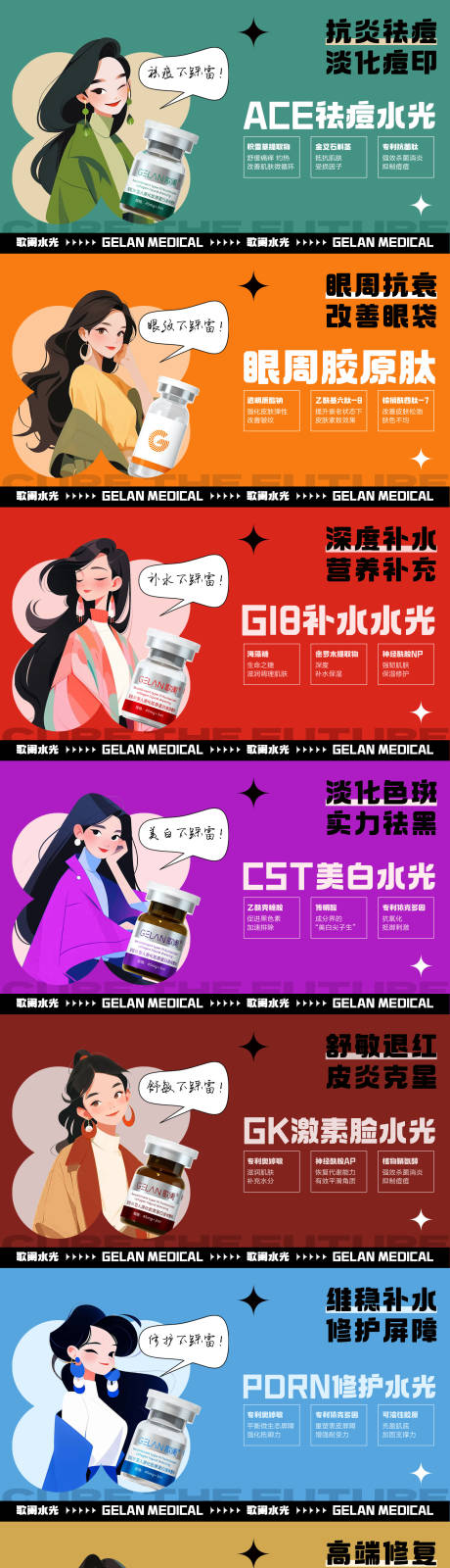 源文件下载【漫画医美水光产品系列海报】编号：55290028409482836