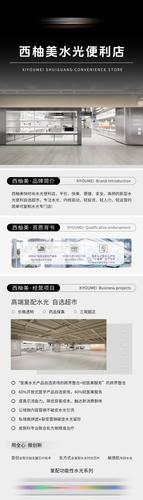 源文件下载【享设计】搜索编号：21730028383245876【医美水光便利店品牌优势介绍长图】