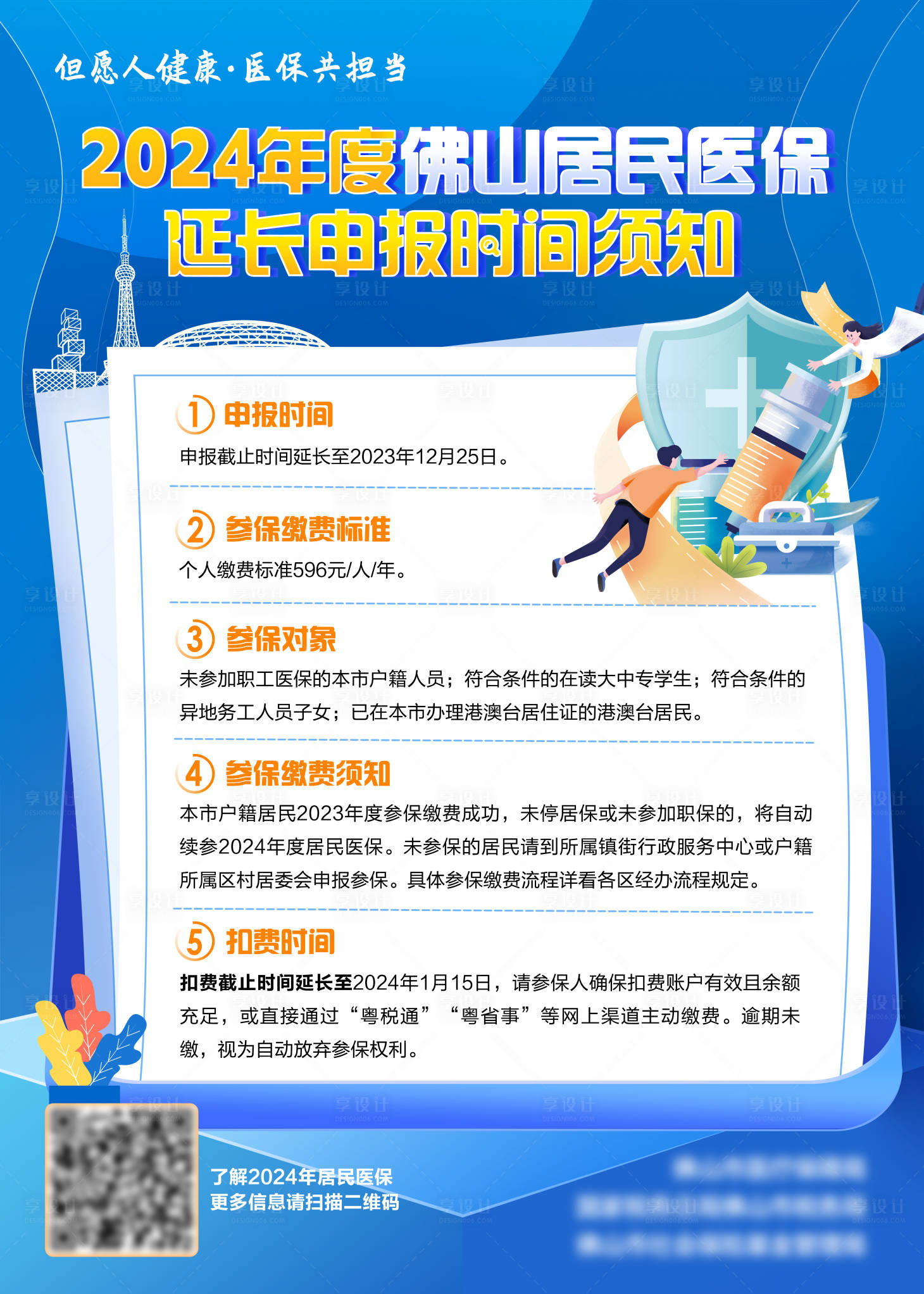 源文件下载【享设计】搜索编号：24320028354866768【居民医保海报】