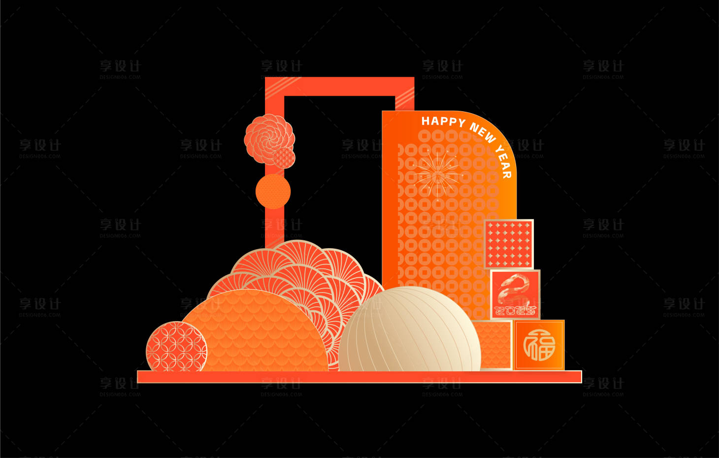 源文件下載【享設計】搜索編號：53870028330359973【蛇年美陳造型】