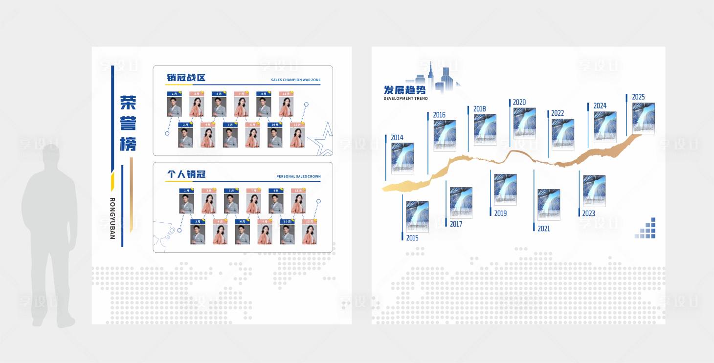 源文件下载【享设计】搜索编号：28790028289845165【荣誉榜员工风采文化墙背景板】