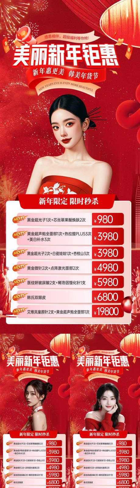 源文件下载【医美新年活动海报系列】编号：93140028410274059