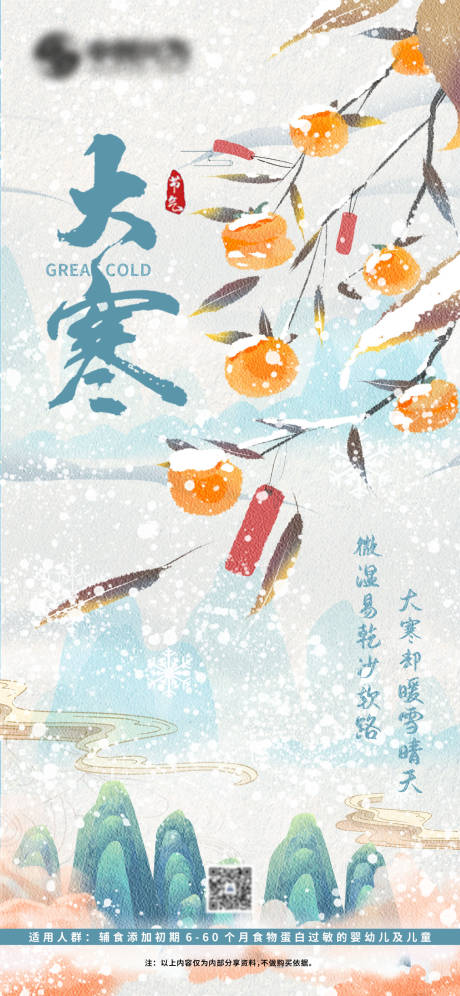 源文件下载【享设计】搜索编号：34240028267575743【大寒节气海报】
