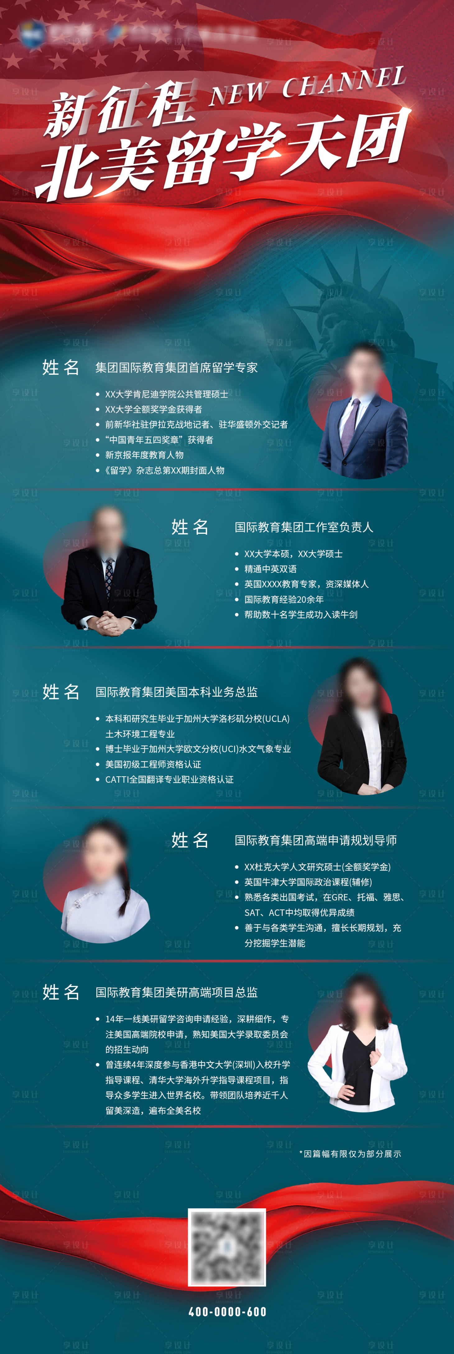 源文件下載【享設(shè)計(jì)】搜索編號(hào)：14130028379854176【藍(lán)色留學(xué)多人物介紹海報(bào)】