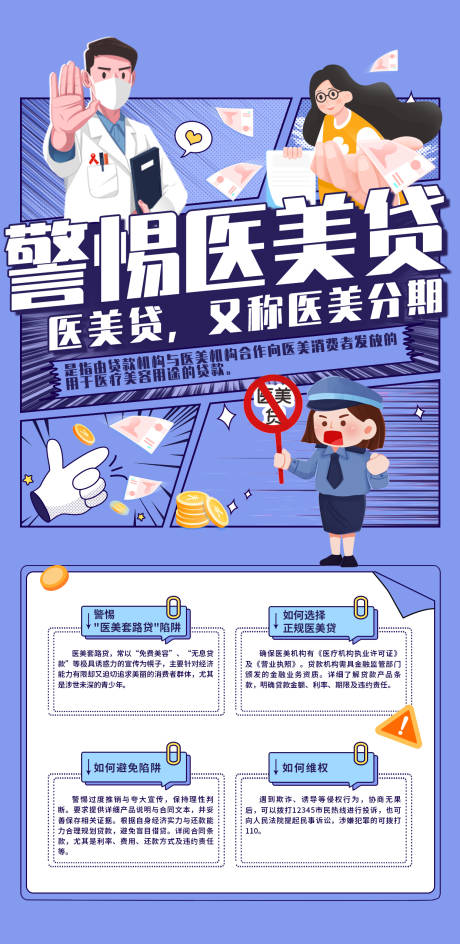 警惕医美贷海报