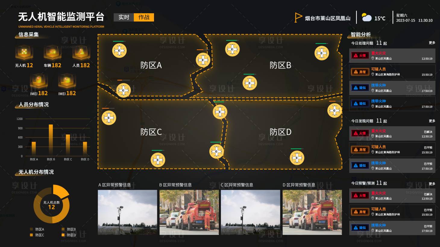 源文件下载【享设计】搜索编号：19350028310729598【无人机智能监测平台ui设计】