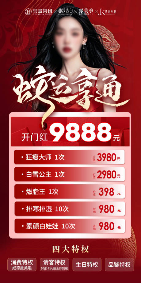 医美卡项蛇年海报