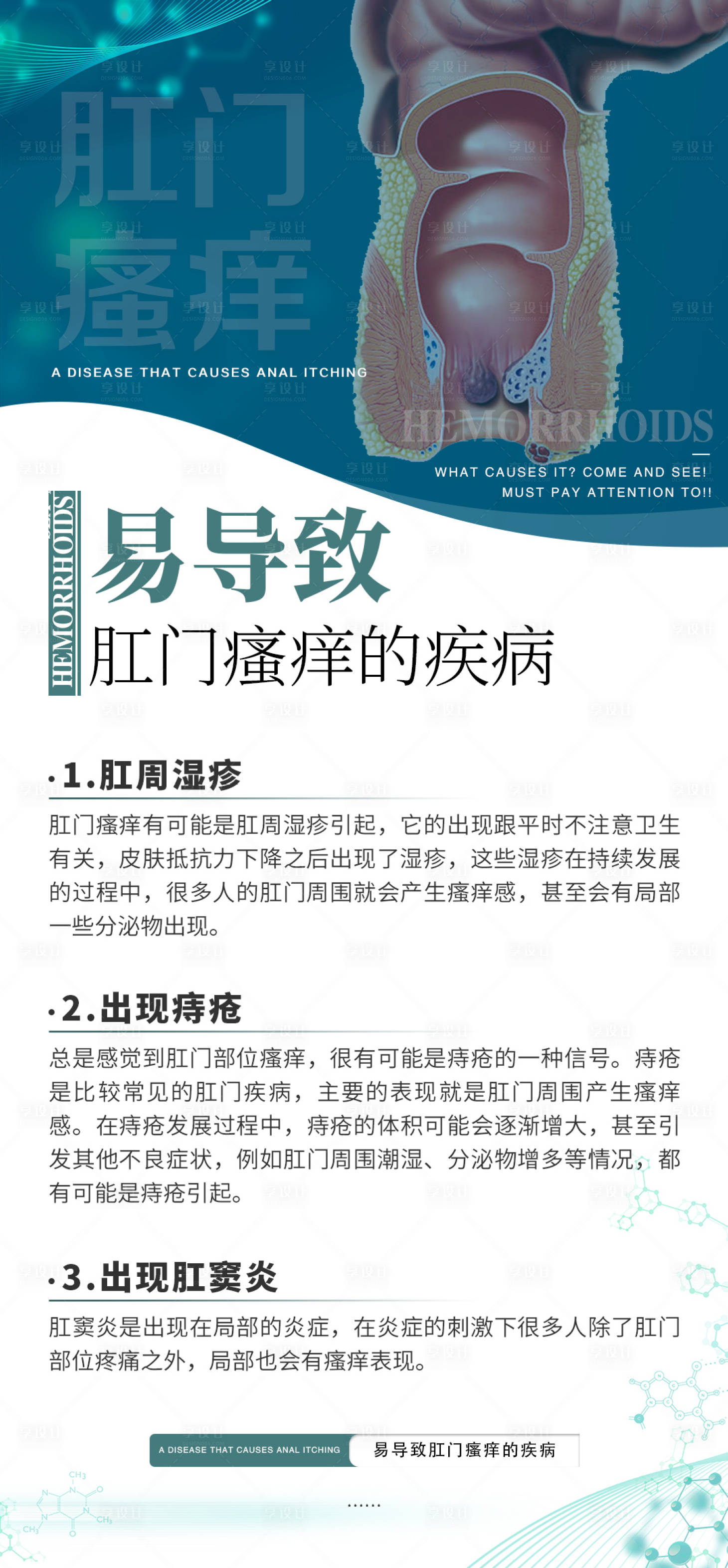 源文件下载【享设计】搜索编号：37110028385629616【痔疮健康科普品牌宣传海报】