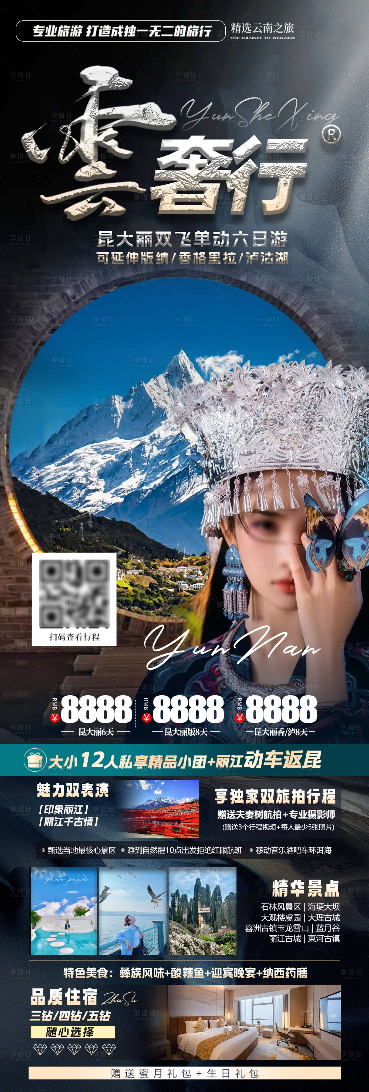 源文件下载【享设计】搜索编号：25430028437381231【 云南旅游长图】