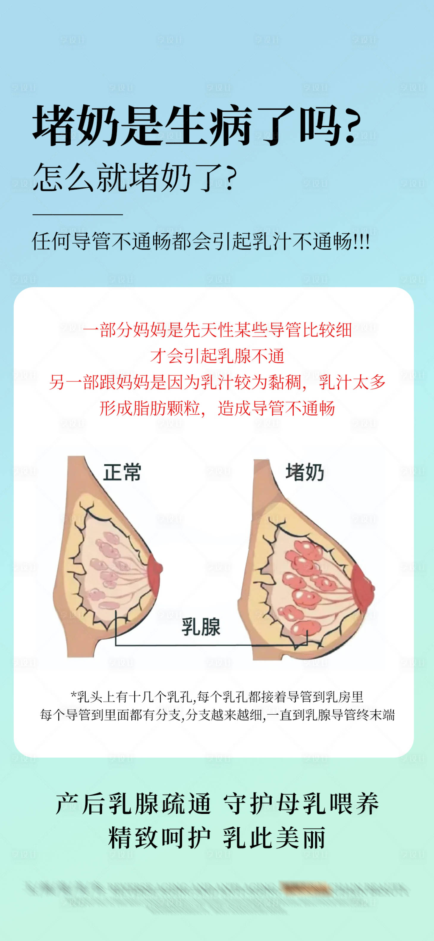 源文件下载【享设计】搜索编号：24540028548759264【堵奶通乳乳腺修复海报】