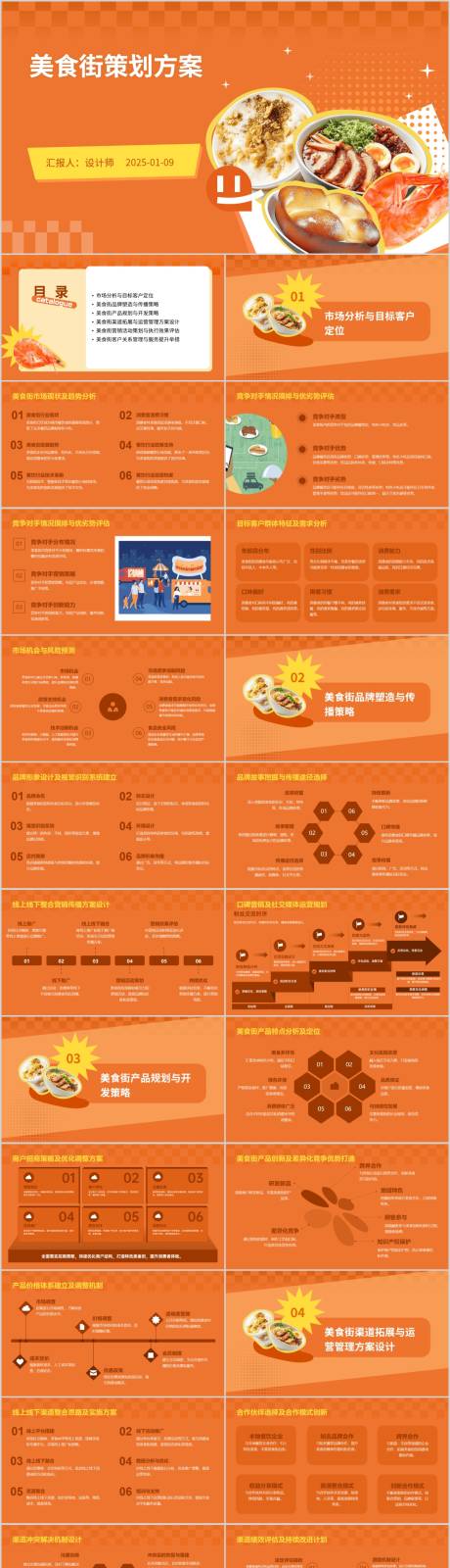 源文件下載【享設計】搜索編號：76540028339802771【美食街策劃方案PPT】