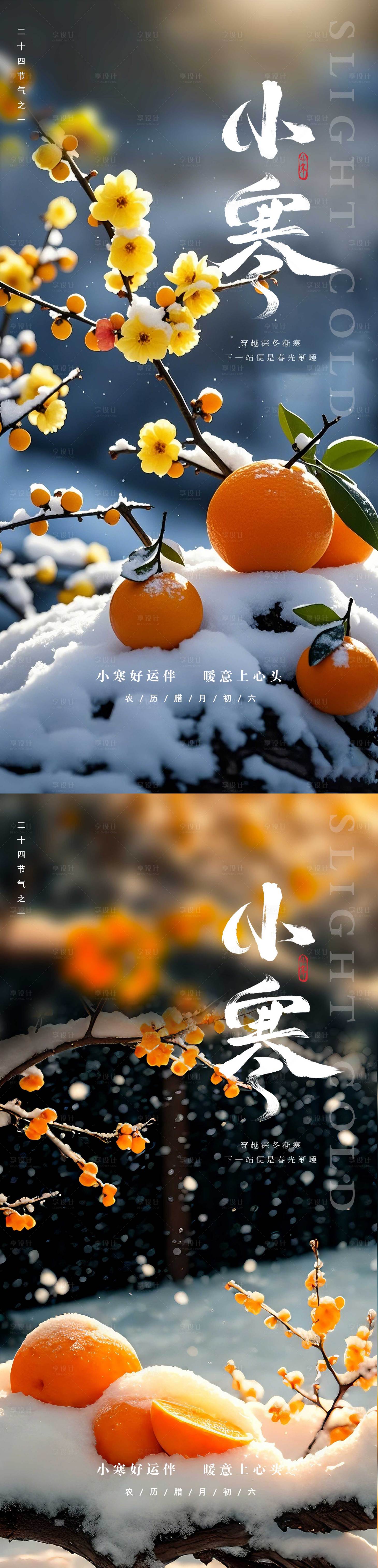 源文件下载【享设计】搜索编号：35070028208869914【小寒节气海报】