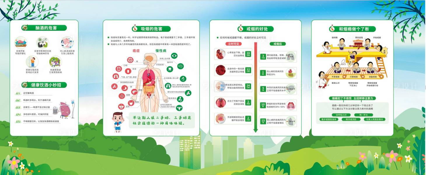 源文件下载【戒烟限酒宣传文化墙背景板】编号：59510028211281965