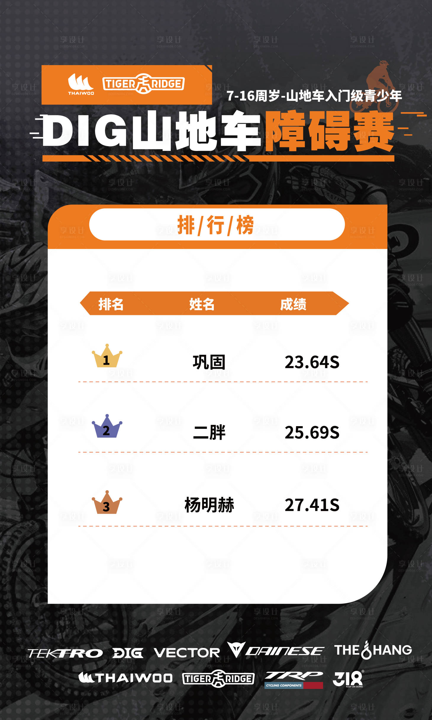 源文件下载【享设计】搜索编号：55410028347228228【山地车排行榜海报】